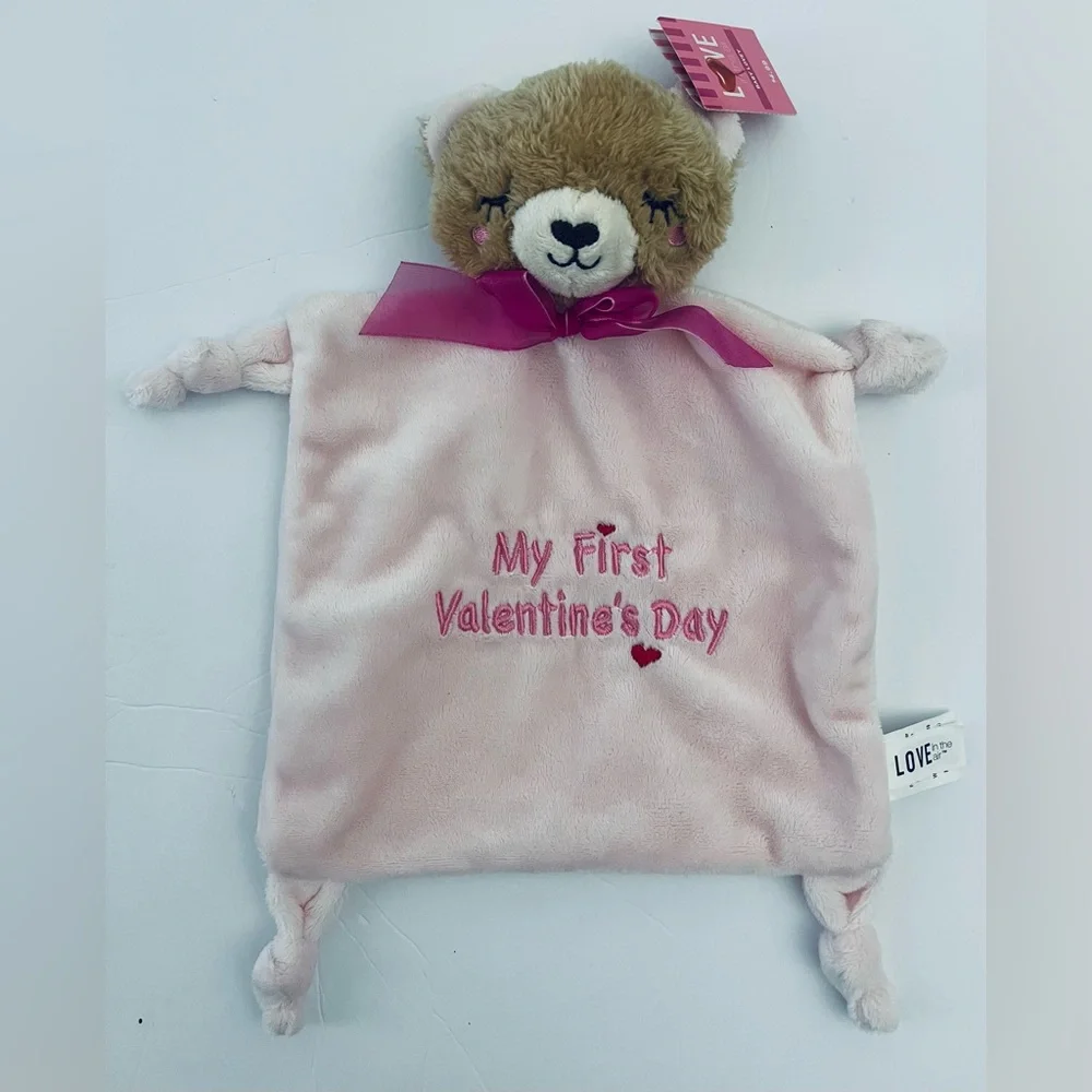 Walgreens Love In Air Baby Valentine Gift Set Bib & Security Blanket Pink NWT